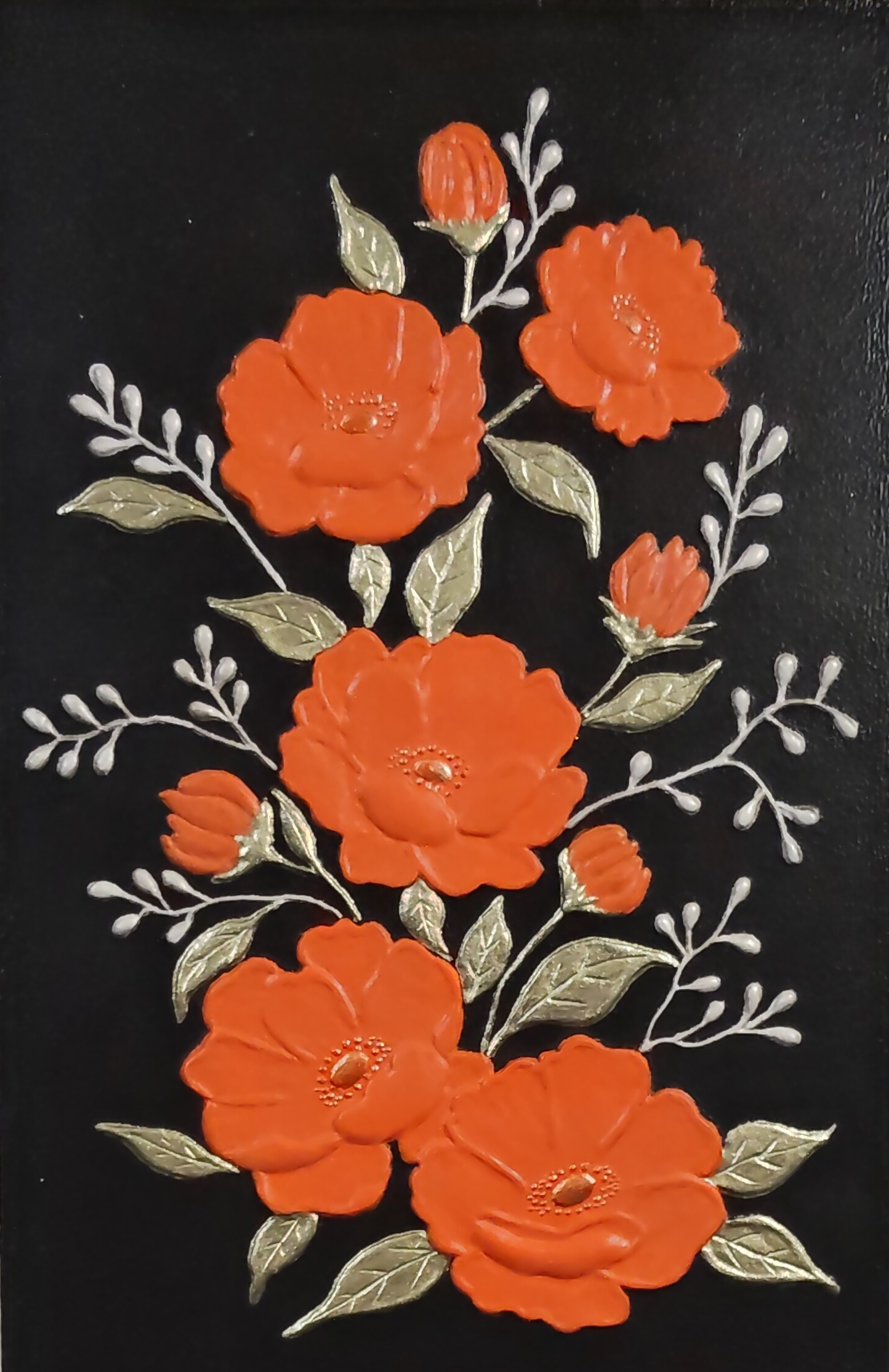 ANÉMONAS NARANJAS - Obra original de Nicoleta Filip Art