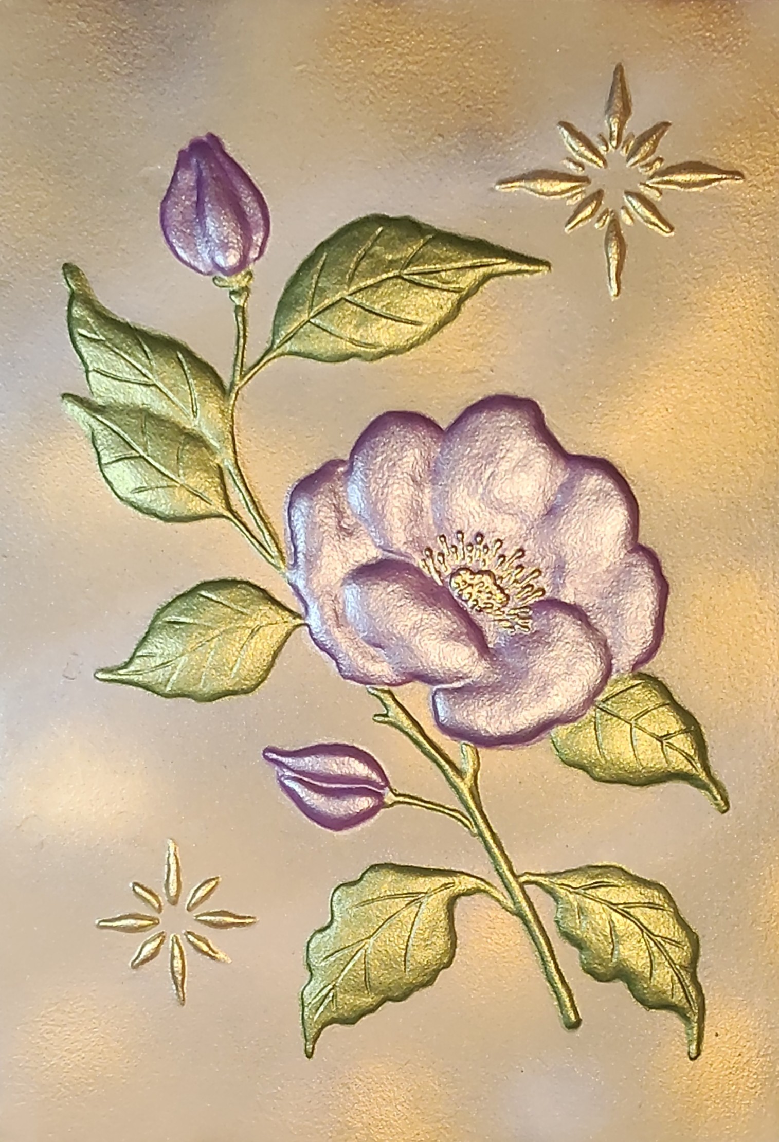 CAMELIA - Obra original en relieve de Nicoleta Filip Art
