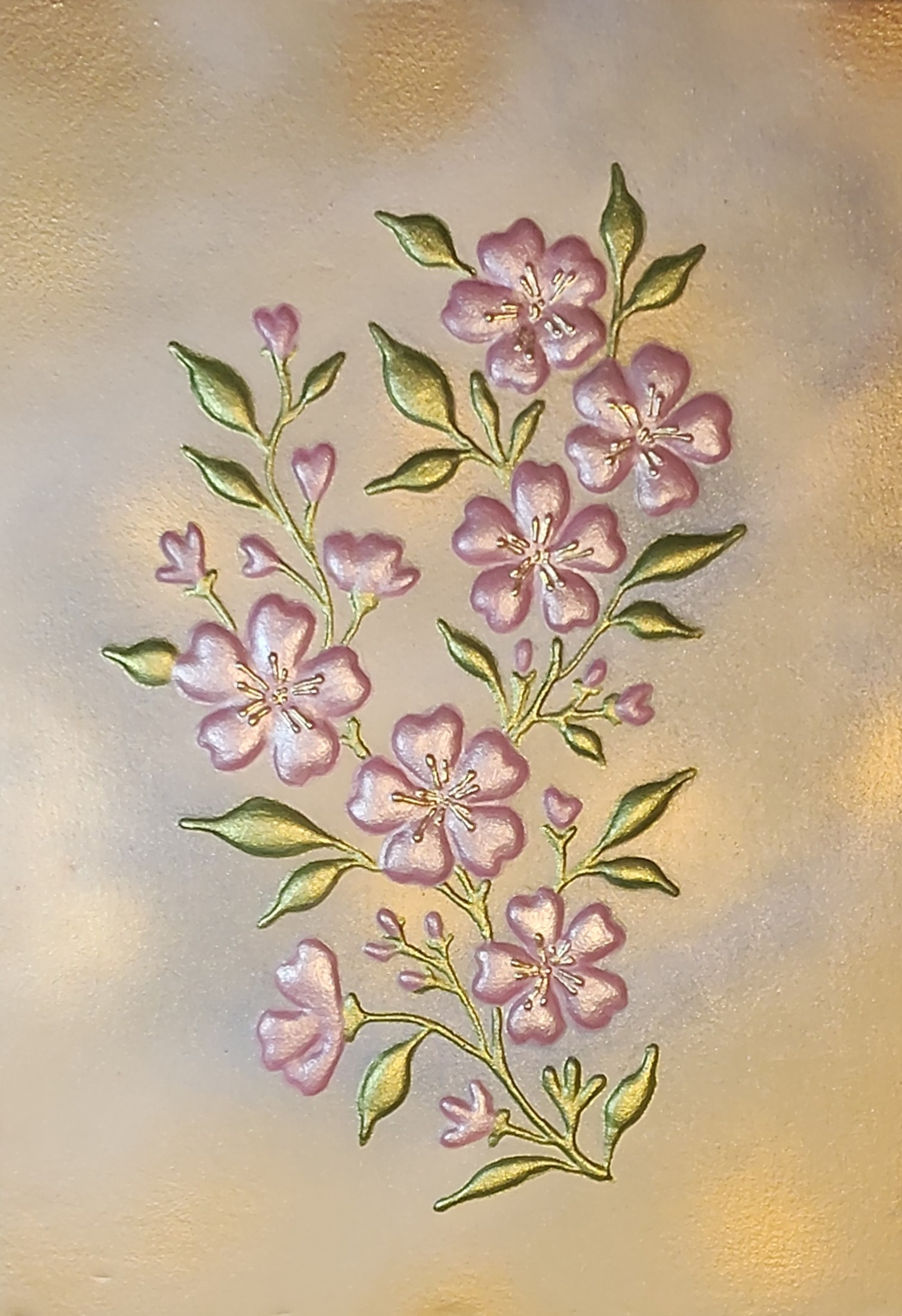 FLORES FRUTALES - Obra original en relieve de Nicoleta Filip Art