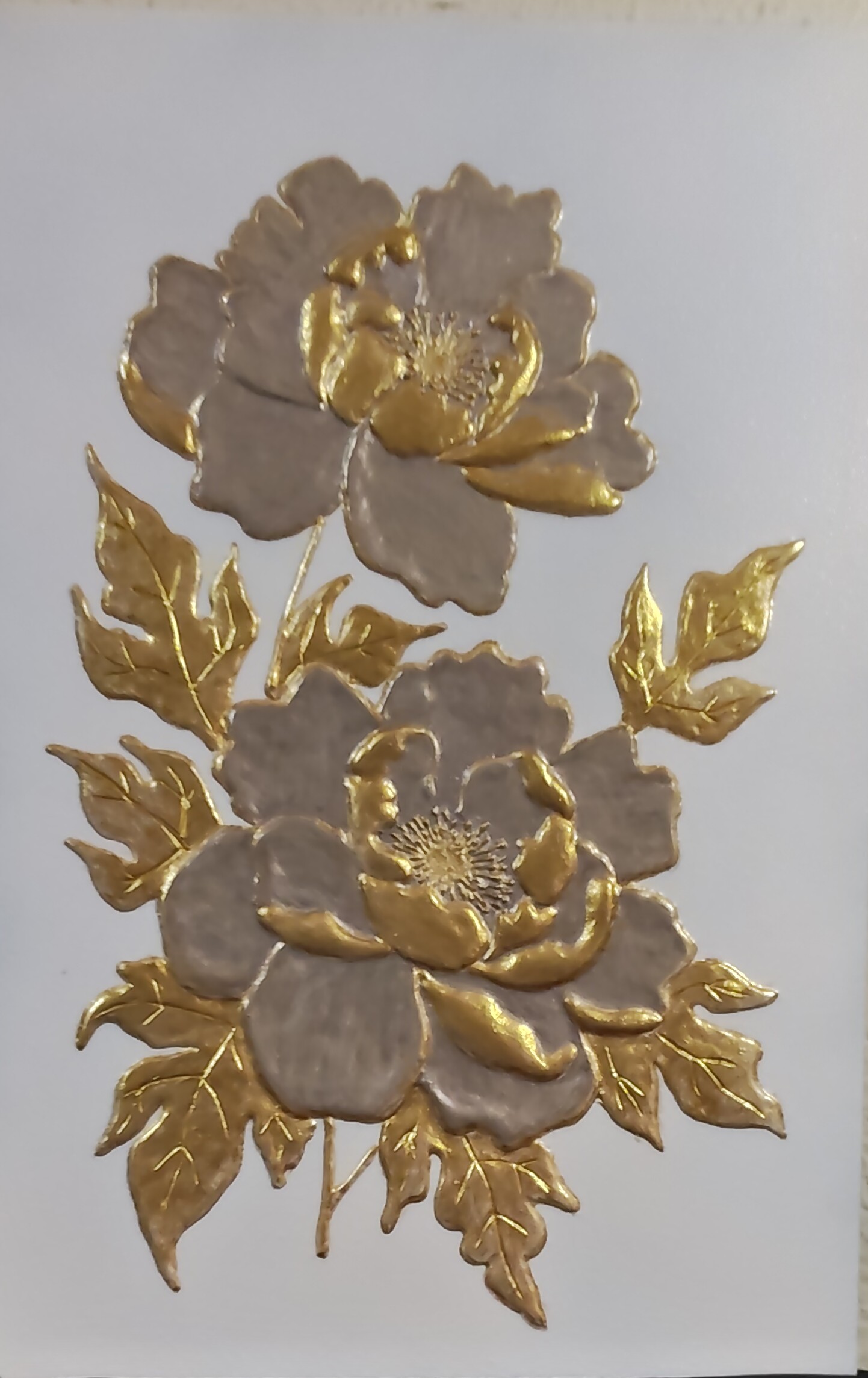 PEONIA DORADA - Obra original de Nicoleta Filip Art
