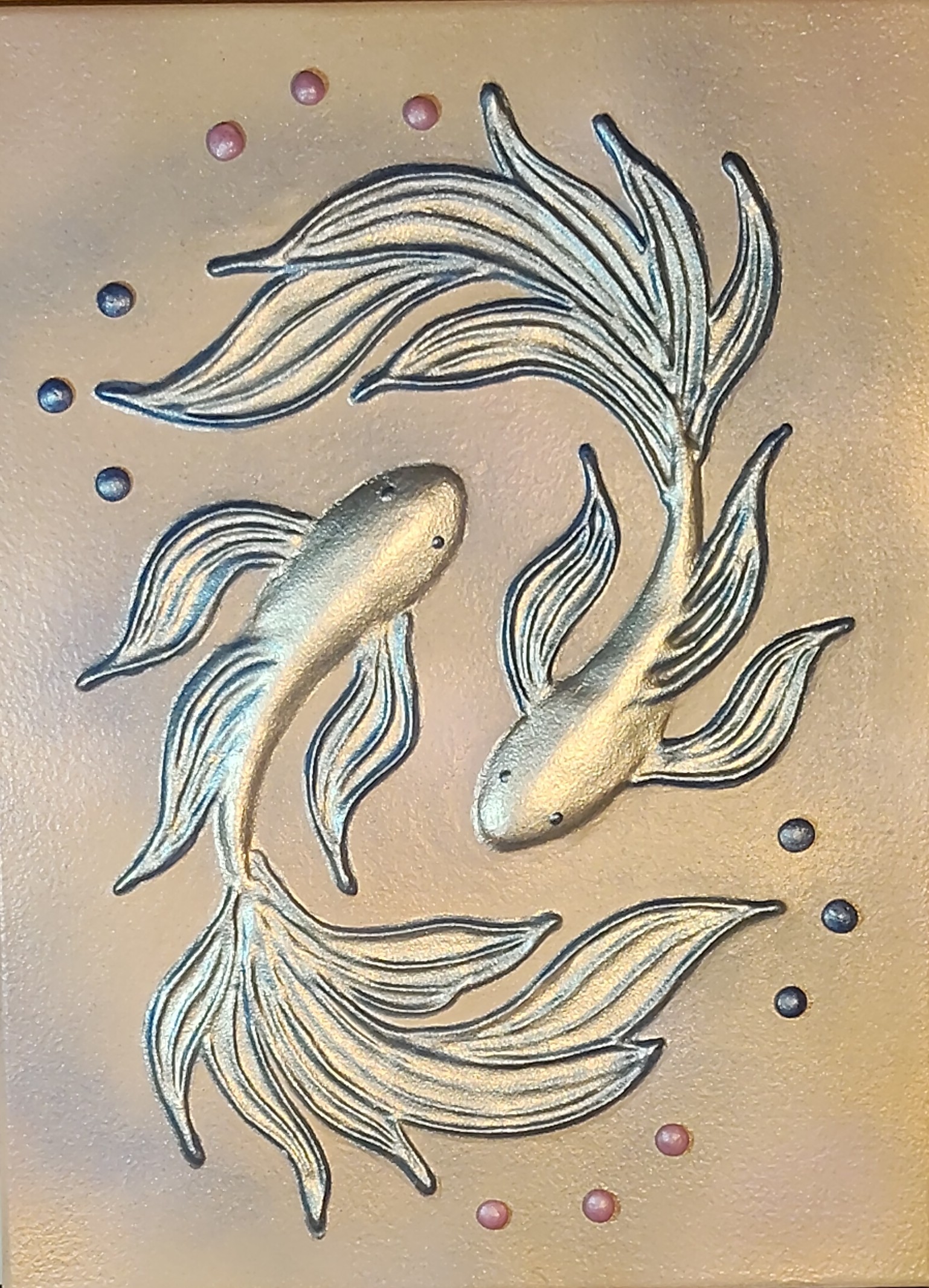 PISCIS - Obra original en relieve de Nicoleta Filip Art