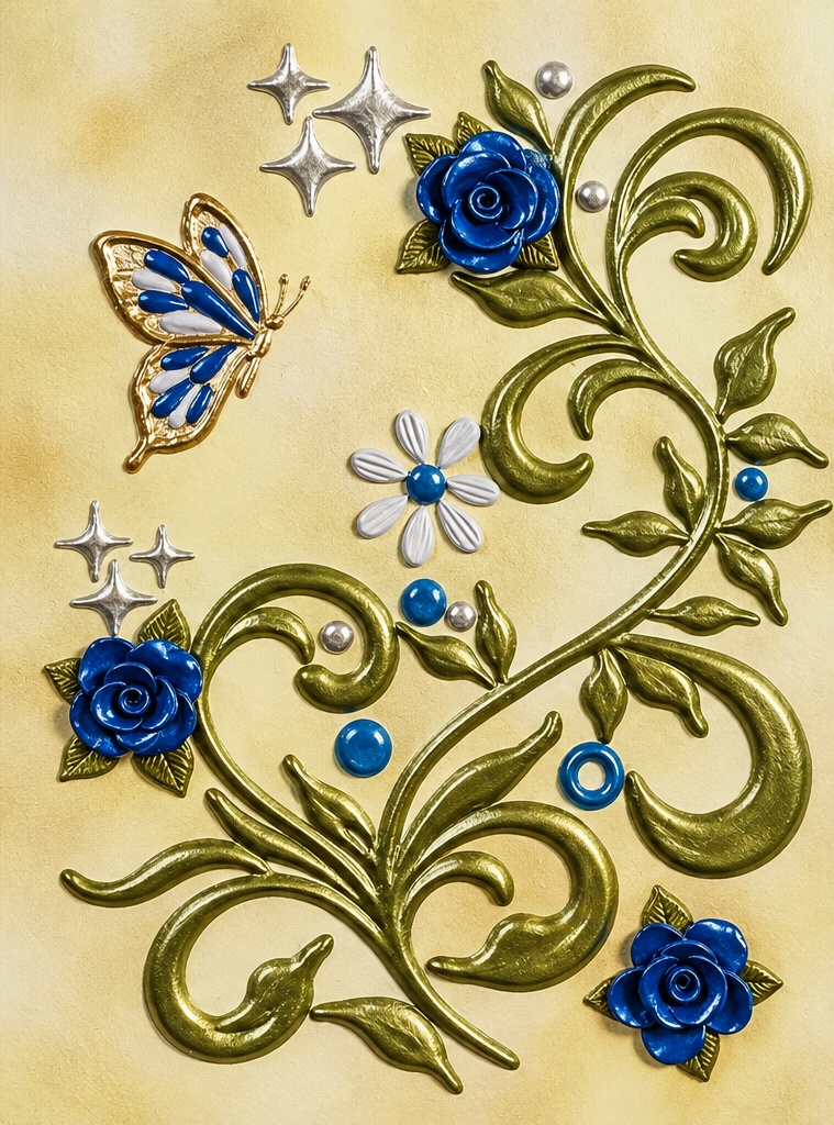ROSALES 1 - Obra floral original en relieve de Nicoleta Filip Art