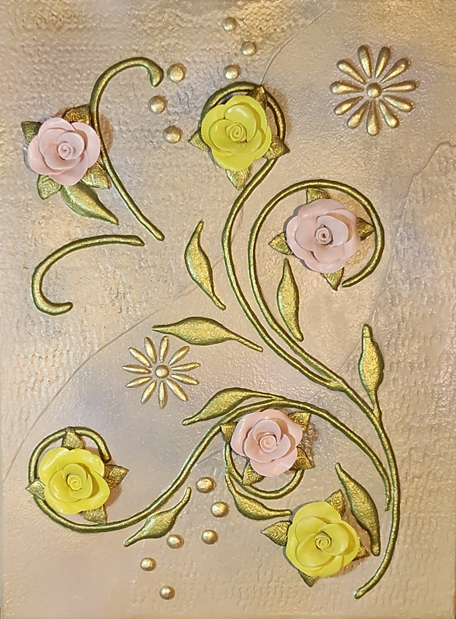 ROSALES 2 - Obra original en relieve de Nicoleta Filip Art